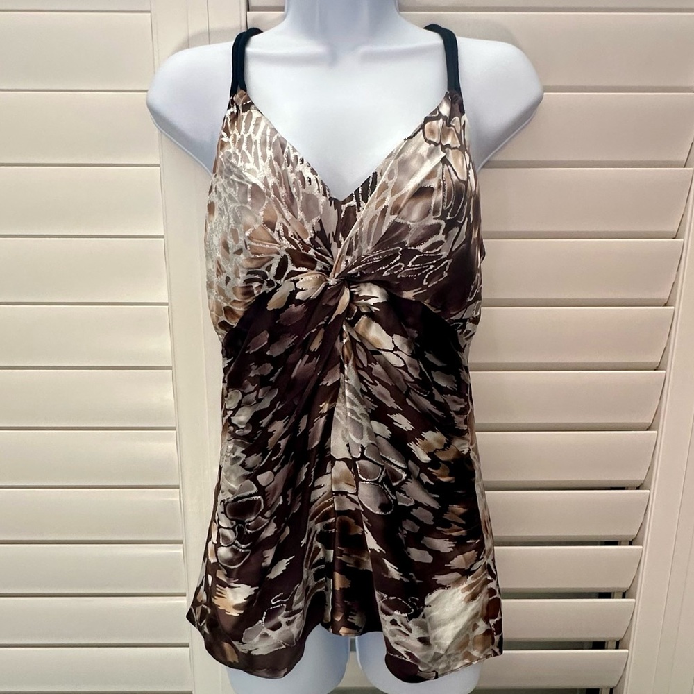 Marciano by Guess Silver and Black Patterned Sleeveless Top SzS